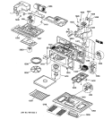 UNIT PARTS & BASE Diagram and Parts List for JVM1490BD002  General Electric Microwave