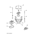 SUSPENSION, PUMP & DRIVE COMPONENTS Diagram and Parts List for S1070A4WW  General Electric Washer