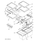 FRESH FOOD SHELVES Diagram and Parts List for GTG22JBMARWW  General Electric Refrigerator