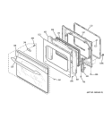 DOOR Diagram and Parts List for JT965WF1WW  General Electric Microwave Oven Combo