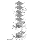 FREEZER SHELVES Diagram and Parts List for ZIS480NMB  General Electric Refrigerator