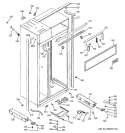 CASE PARTS Diagram and Parts List for ZISB360DMB  General Electric Refrigerator