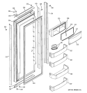 FRESH FOOD DOOR Diagram and Parts List for ZISB480DMB  General Electric Refrigerator