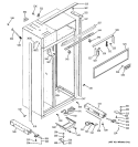 CASE PARTS Diagram and Parts List for ZISS360NMB  General Electric Refrigerator
