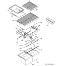 FRESH FOOD SHELVES Diagram and Parts List for HTG25DBMARWW  Hotpoint Refrigerator