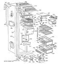 FREEZER SECTION Diagram and Parts List for ZIS36NTE  General Electric Refrigerator