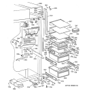 FRESH FOOD SECTION Diagram and Parts List for ZIS36NTE  General Electric Refrigerator