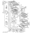 FREEZER SECTION Diagram and Parts List for ZISB36DRB  General Electric Refrigerator