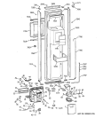 FREEZER DOOR Diagram and Parts List for ZISB36DTB  General Electric Refrigerator