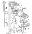 FREEZER SECTION Diagram and Parts List for ZISW36DTE  General Electric Refrigerator