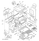 BODY PARTS Diagram and Parts List for JCP67Y6WW  General Electric Range