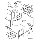 LOWER OVEN CABINET ASSEMBLY Diagram and Parts List for JSP69WVWW  General Electric Range