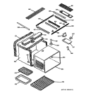 MAINTOP & OVEN ASSEMBLY Diagram and Parts List for JSP69WVWW  General Electric Range