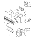 CONTROL PANEL , DOOR & CASE Diagram and Parts List for JVM1190SY01  General Electric Microwave