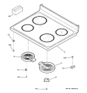 COOKTOP Diagram and Parts List for EER3001D01SS  General Electric Range