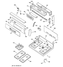 CONTROL PANEL & COOKTOP Diagram and Parts List for J2B900SEF2SS  General Electric Range