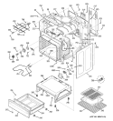 BODY PARTS Diagram and Parts List for JBP68WXF2WW  General Electric Range