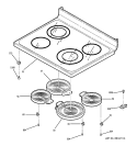 COOKTOP Diagram and Parts List for JBP78DD2WW  General Electric Range