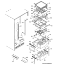 FRESH FOOD SHELVES Diagram and Parts List for PSA25MIPAFBB  General Electric Refrigerator
