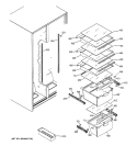 FRESH FOOD SHELVES Diagram and Parts List for GSA20IEPAFWW  General Electric Refrigerator