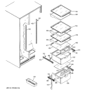 FRESH FOOD SHELVES Diagram and Parts List for GSG25IEPAFWW  General Electric Refrigerator