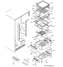 FRESH FOOD SHELVES Diagram and Parts List for PSA22MIPAFWW  General Electric Refrigerator