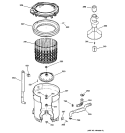 TUB, BASKET & AGITATOR Diagram and Parts List for WPSB8060B0CC  General Electric Washer