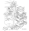 FRESH FOOD SECTION Diagram and Parts List for ZIS42NSE  General Electric Refrigerator