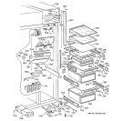 FRESH FOOD SECTION Diagram and Parts List for ZISB42DSE  General Electric Refrigerator