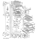 FREEZER SECTION Diagram and Parts List for ZISB48DSE  General Electric Refrigerator