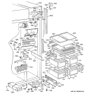 FRESH FOOD SECTION Diagram and Parts List for ZISB48DSE  General Electric Refrigerator