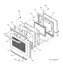 DOOR Diagram and Parts List for JBP48WB6WW  General Electric Range