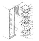 FRESH FOOD SHELVES Diagram and Parts List for GSS27RSPABS  General Electric Refrigerator