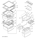 FRESH FOOD SHELVES Diagram and Parts List for PCG23SHMHFBS  General Electric Refrigerator