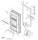 DOOR Diagram and Parts List for FUF14DMDRWH  General Electric Freezer