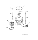 SUSPENSION, PUMP & DRIVE COMPONENTS Diagram and Parts List for GJXRP080B1WW  General Electric Washer