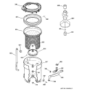 TUB, BASKET & AGITATOR Diagram and Parts List for WLE6000B3WW  General Electric Washer