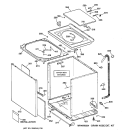 CABINET, COVER & FRONT PANEL Diagram and Parts List for WLE6500B3WW  General Electric Washer
