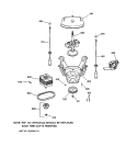 SUSPENSION, PUMP & DRIVE COMPONENTS Diagram and Parts List for WLE6500B3WW  General Electric Washer