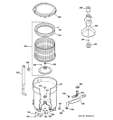 TUB, BASKET & AGITATOR Diagram and Parts List for WPRB9220C0CC  General Electric Washer