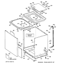 CABINET, COVER & FRONT PANEL Diagram and Parts List for WPRB9250C0CC  General Electric Washer
