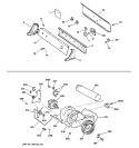 BACKSPLASH, BLOWER & MOTOR ASSEMBLY Diagram and Parts List for DBSR453EB1WW  General Electric Dryer