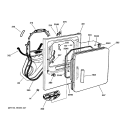 FRONT PANEL & DOOR Diagram and Parts List for DBXR453EA2WW  General Electric Dryer