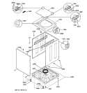 WASHER LOWER CABINET & TOP Diagram and Parts List for WSM2700WBWW  General Electric Washer Dryer Combo