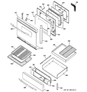 DOOR & DRAWER PARTS Diagram and Parts List for JGB905SEF1SS  General Electric Range