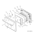 DOOR Diagram and Parts List for JMS08BD2CT  General Electric Range