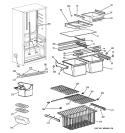 SHELVES Diagram and Parts List for GBS18KBMAWW  General Electric Refrigerator