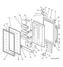 FRESH FOOD DOOR Diagram and Parts List for PDS18LBMABB  General Electric Refrigerator