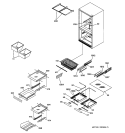 SHELVING ASSEMBLIES Diagram and Parts List for PDS21SBMABS  General Electric Refrigerator