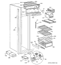 FREEZER SHELVES Diagram and Parts List for ZISS36NCASS  General Electric Refrigerator